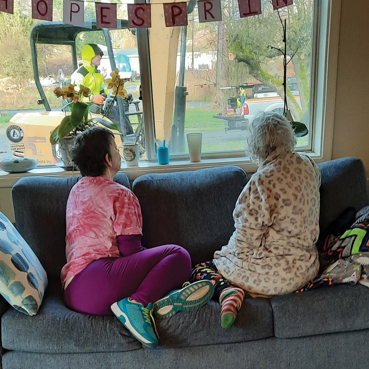 Cindy and Debbie keep a close eye on the action.