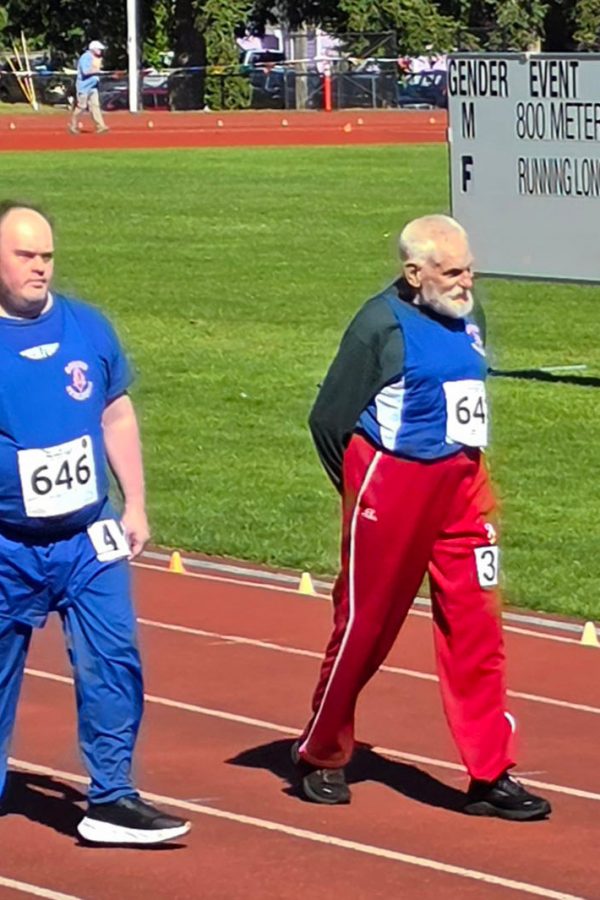 two men competing in a track meet