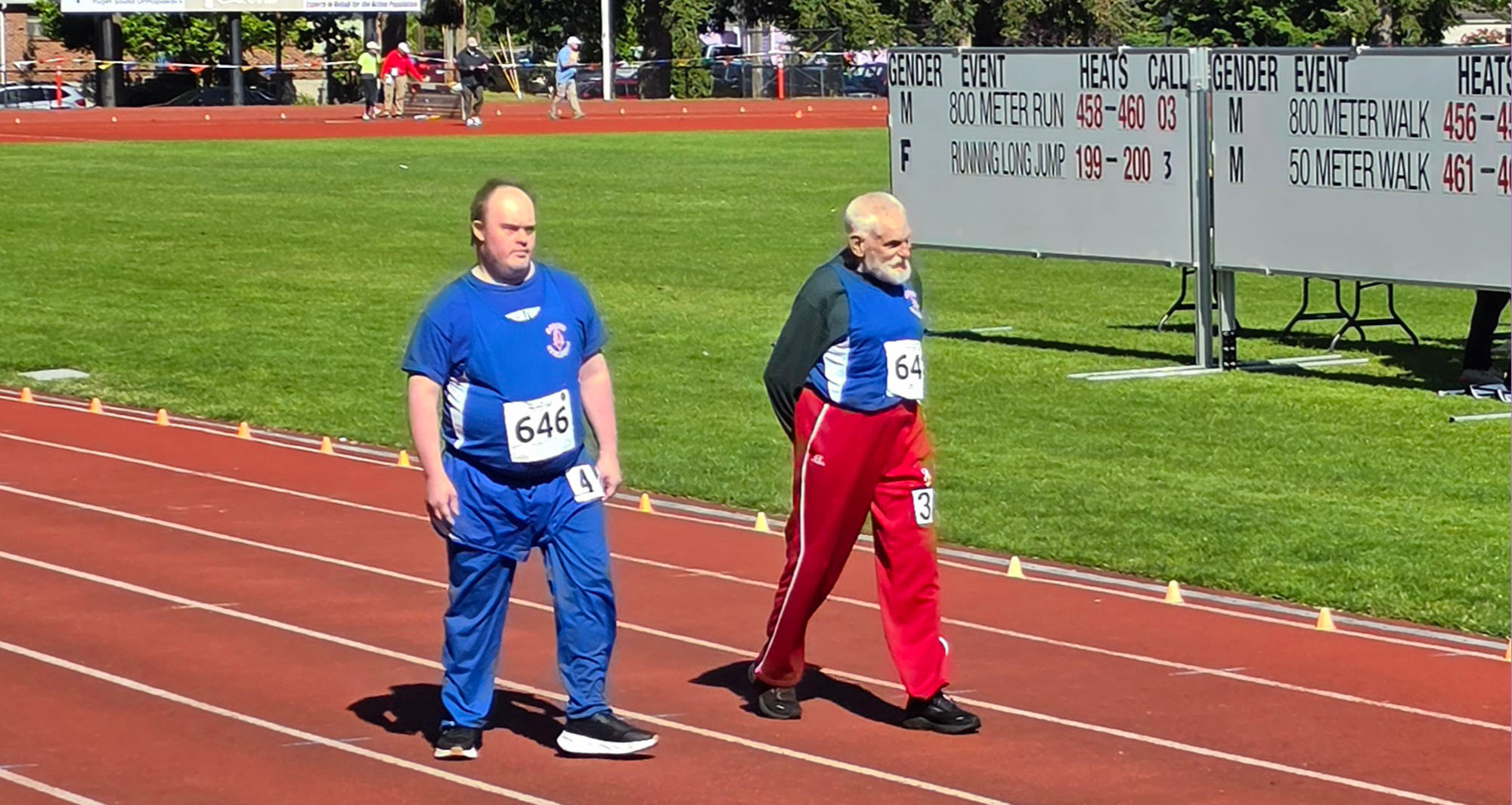 two men competing in a track meet